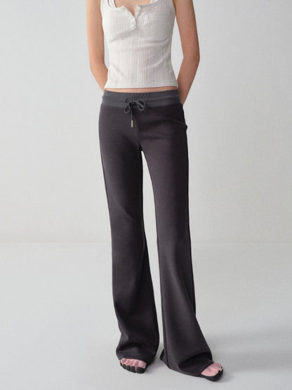 Cooling Modal Low-Waist Flared Wide-Leg Pants