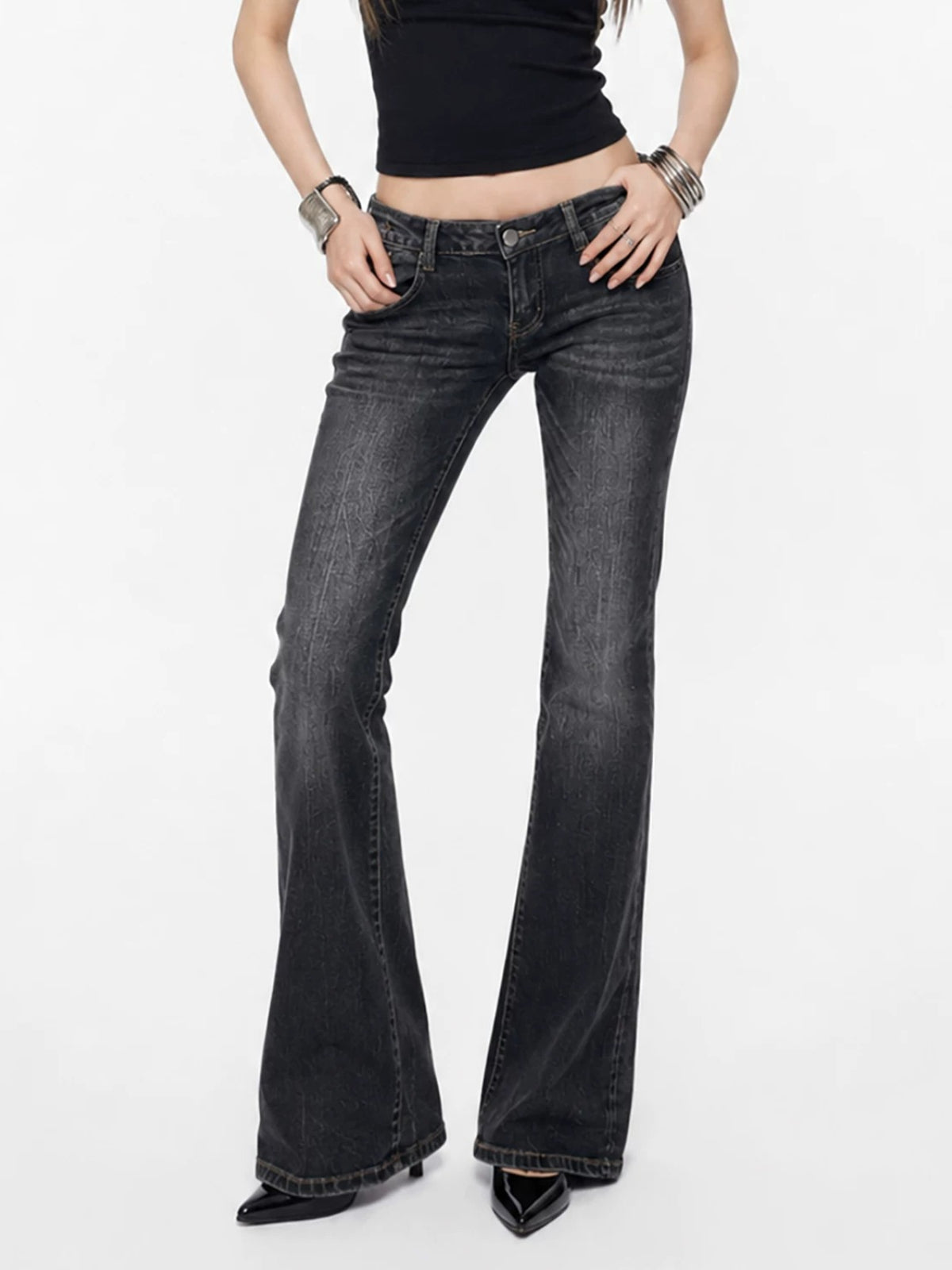 Y2K Low Rise Gradient Flare Jeans