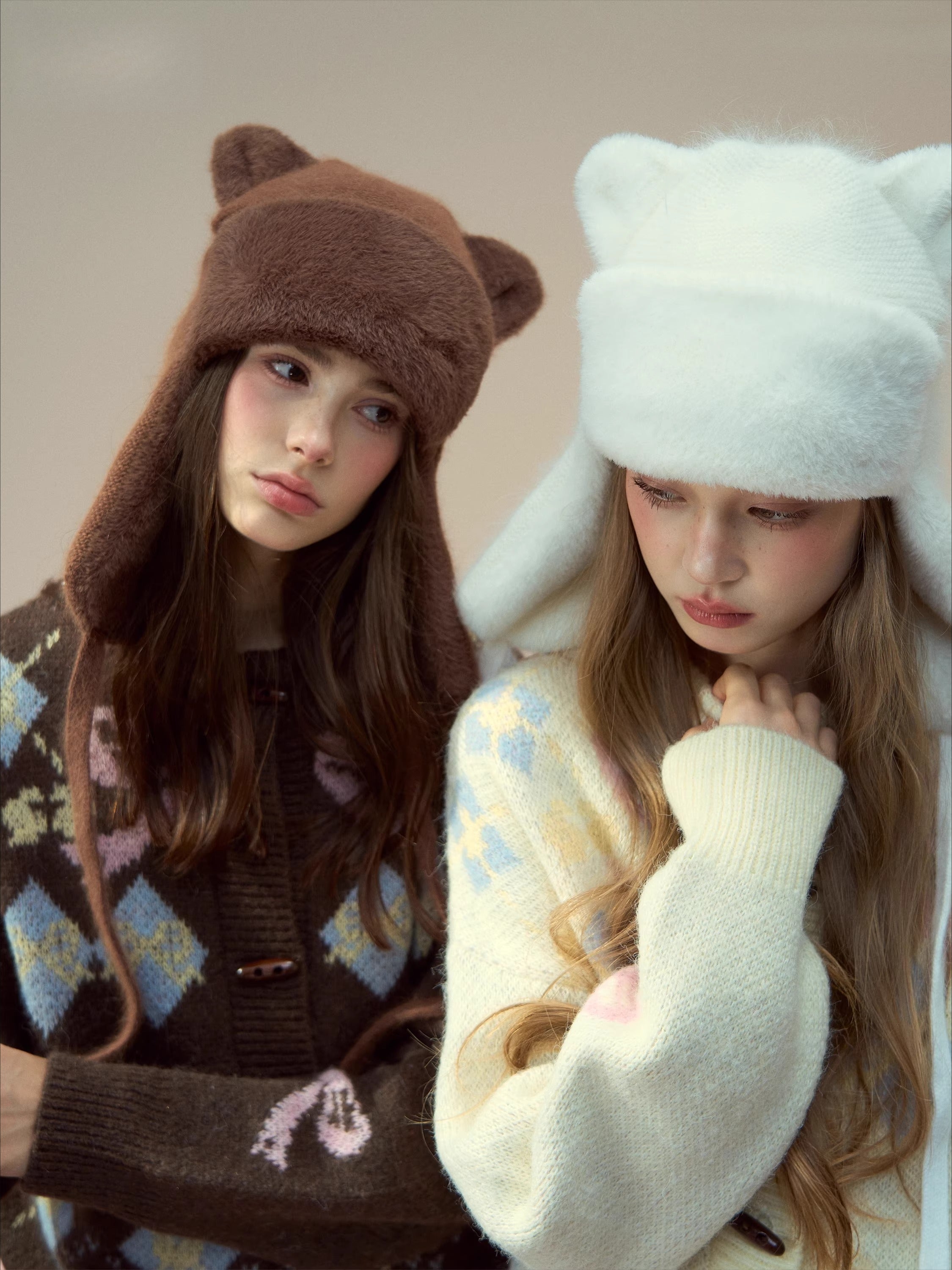 "My Little Bear" Rabbit Hair Hat