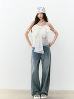 Large Bow Pleated Lightweight Cami Vest