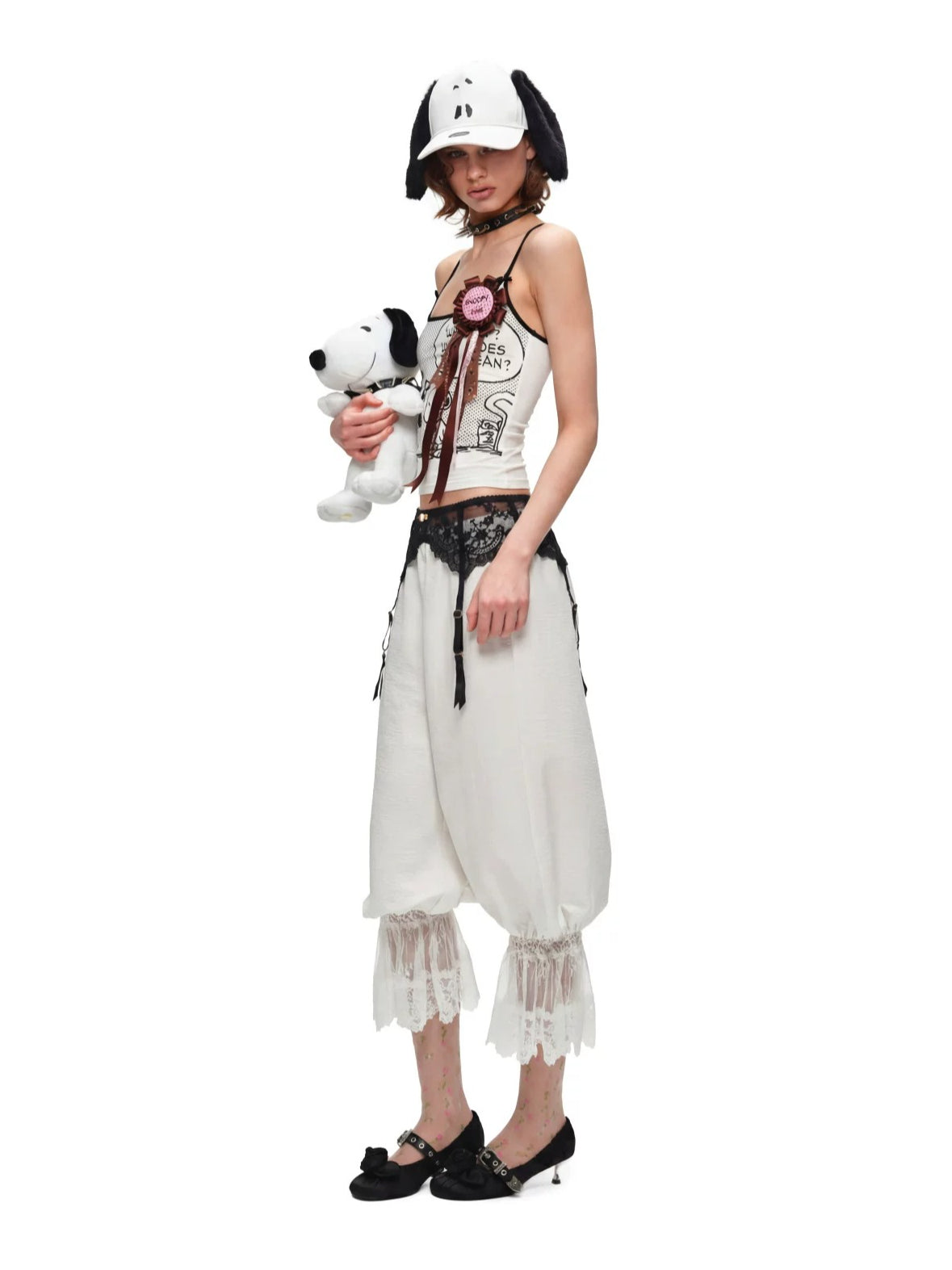 Lace Trim Cropped Pants