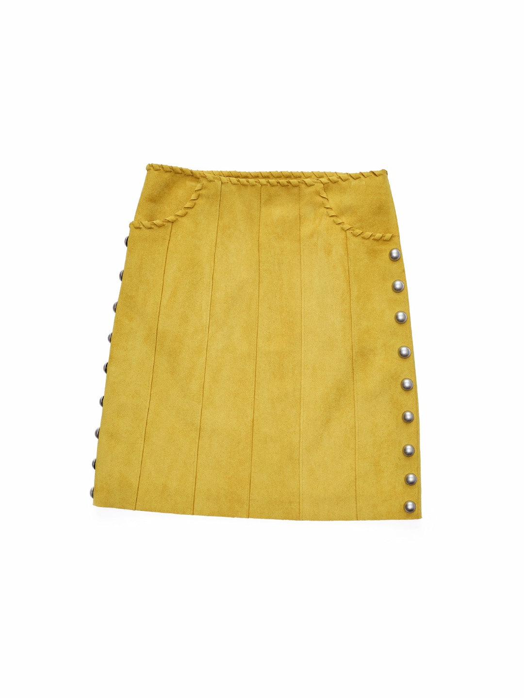 Suede Studded A-Line Skirt