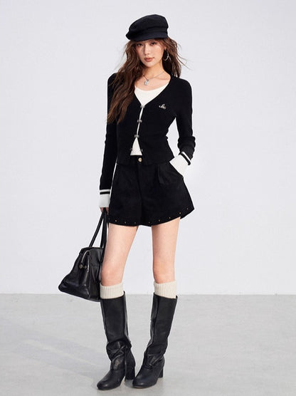 Studded Faux Suede Shorts