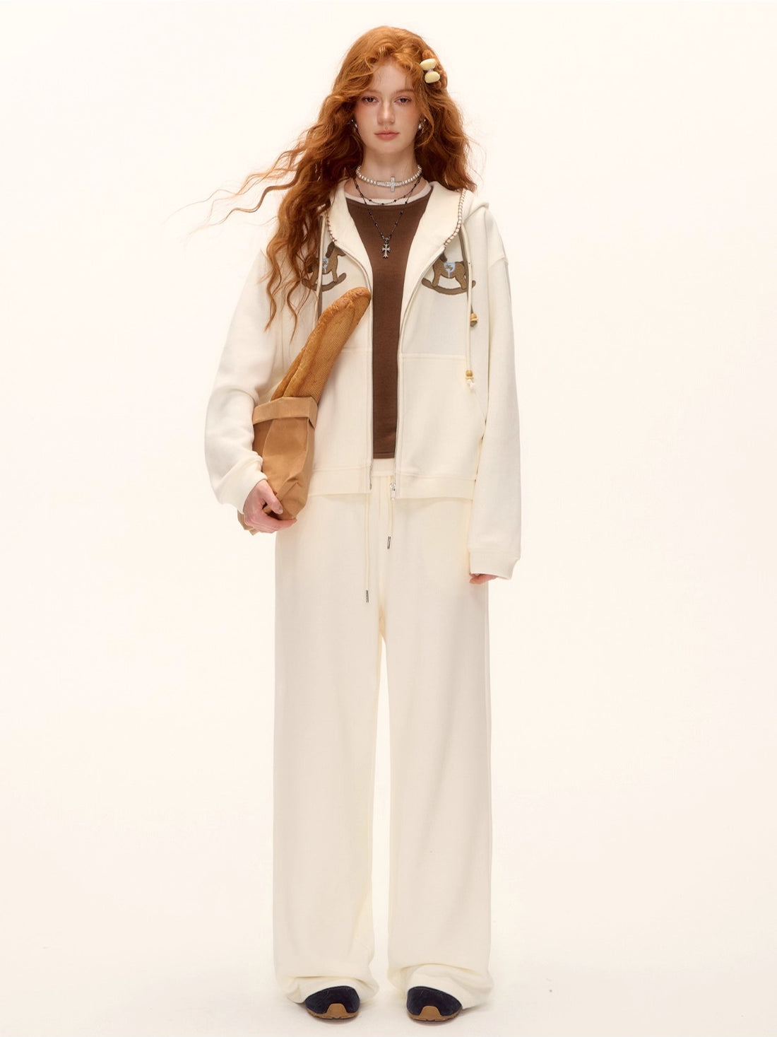 Pony Beaded Hoodie Set