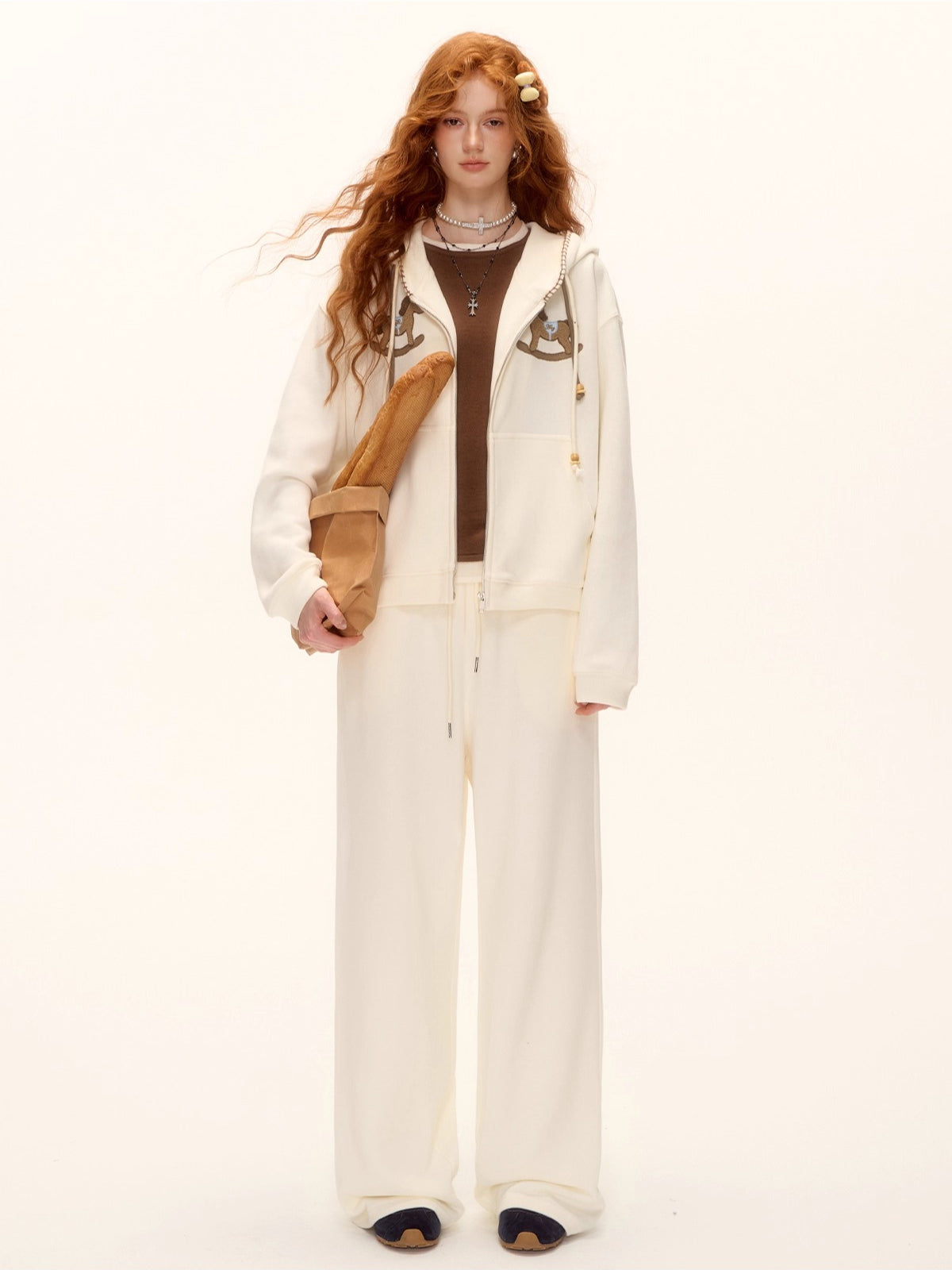 Pony Beaded Hoodie Set