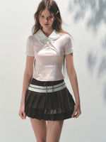 Collar Knitted Short-sleeve T-shirt