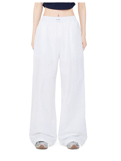 White High-Waisted Wide-Leg Pants