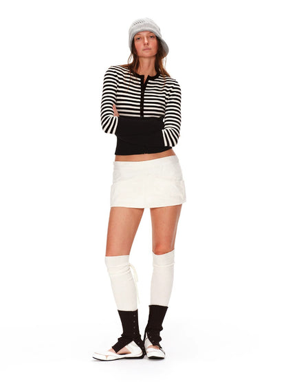 Stripe Wool Knit Cardigan