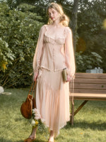 Tencel Elegant Retro Shirt & Skirt Set