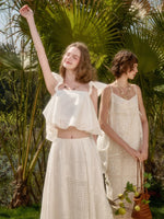 Cotton Embroidered White Set