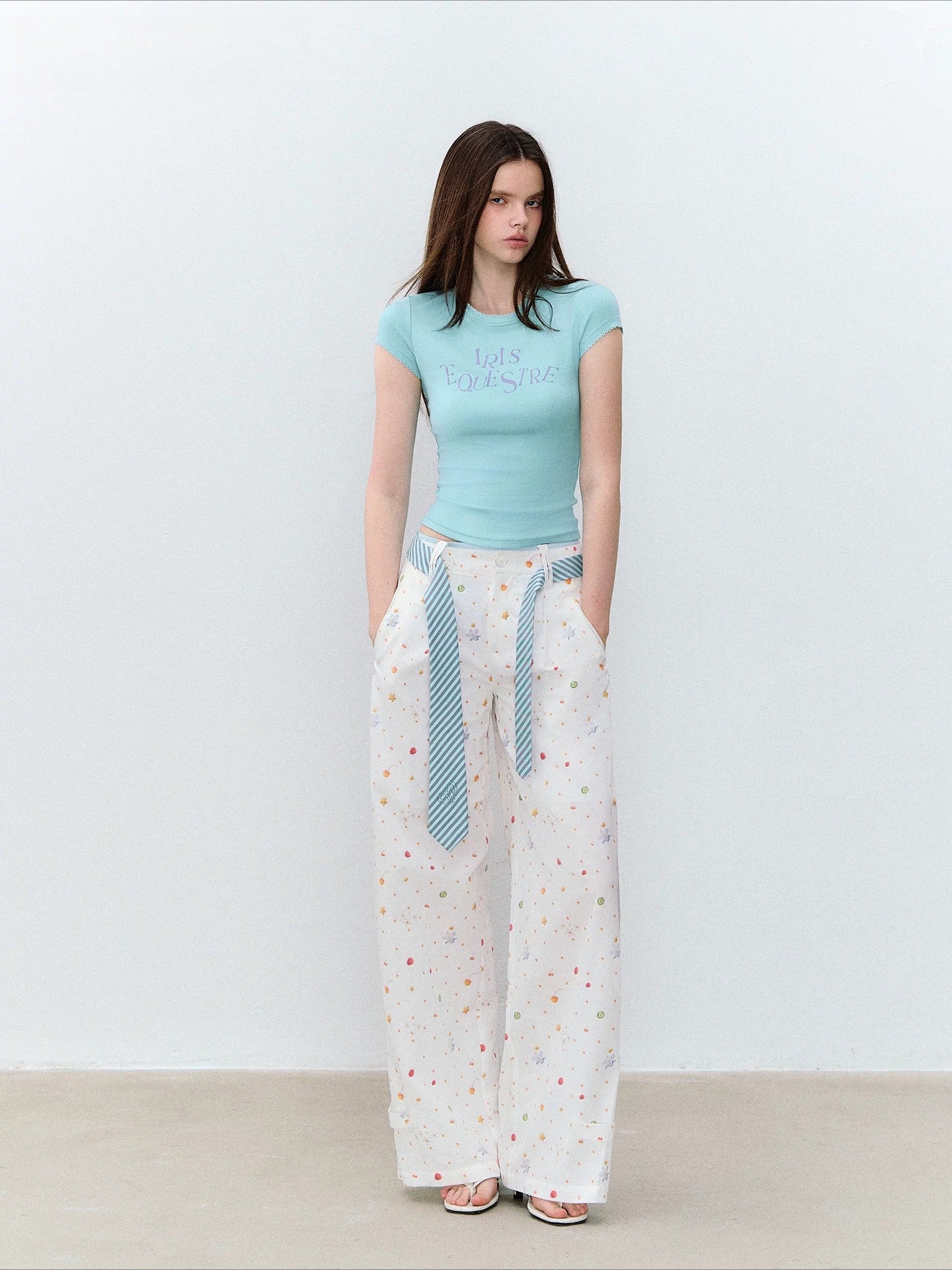 Printed Wide-Leg Pants