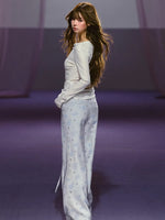 Floral Printed Satin Trousers