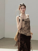 Lace Patchwork Wide Leg Pants