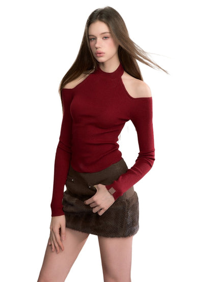 Rib Knit Off-Shoulder Two-Way Top