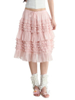Puff Layered Chiffon Tube Skirt