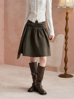 Tie Waist A-Line Puffed Skirt