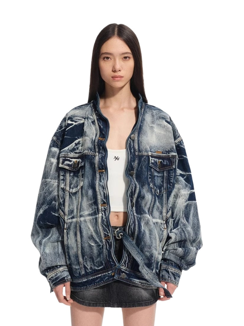 Vintage Blue Volcanic Denim Jacket