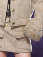Oatmeal Quilted Wool Jacket & Skirt Set