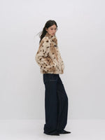 Leopard Print Faux Fur Jacket
