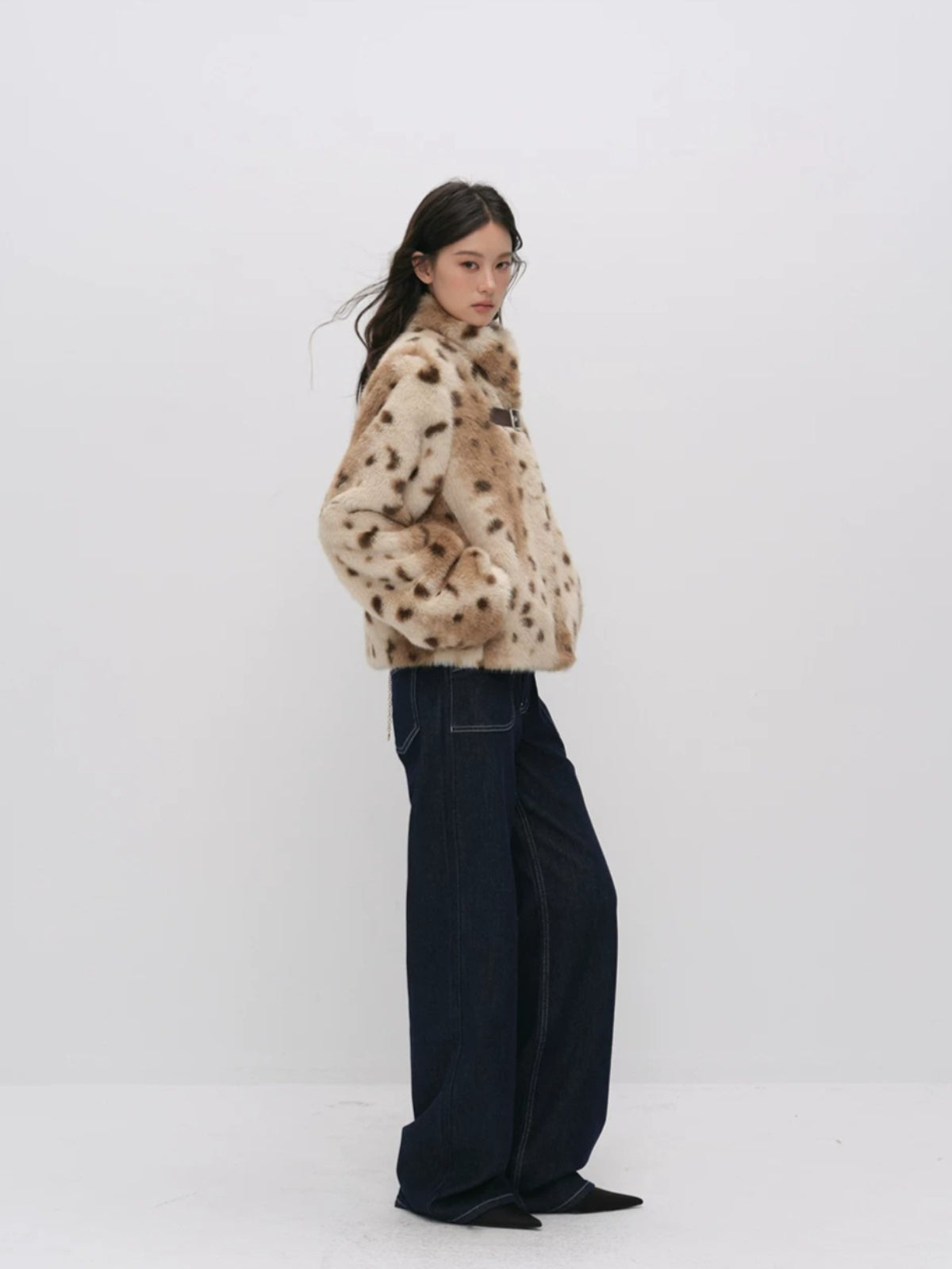 Leopard Print Faux Fur Jacket