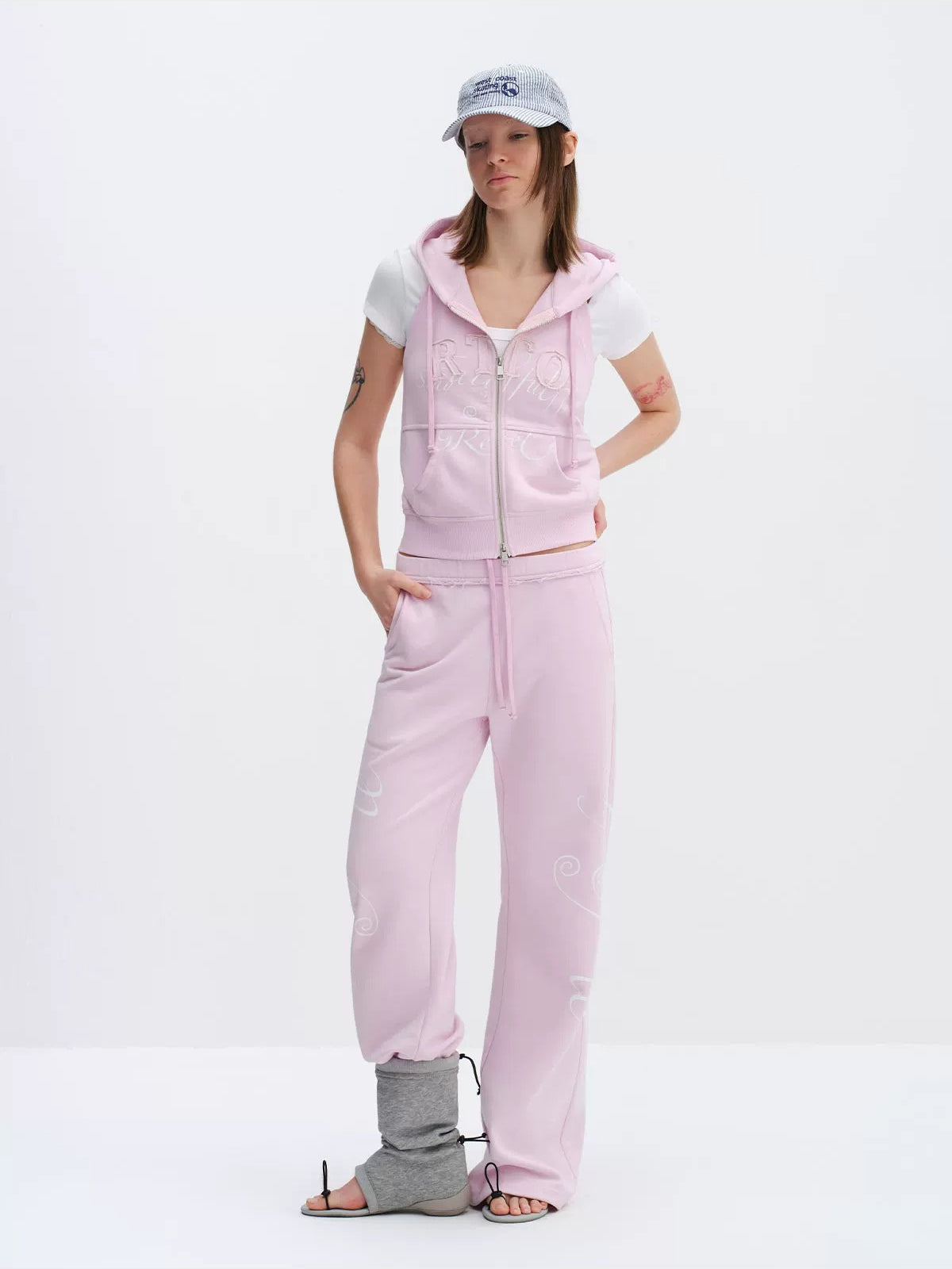 Sleeveless Hoodie &amp; Flared Pants Set