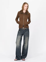 Vintage Wool Fur Collar Cardigan