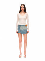 Color-block Two-piece Integrated Strap Layered T-shirt Top