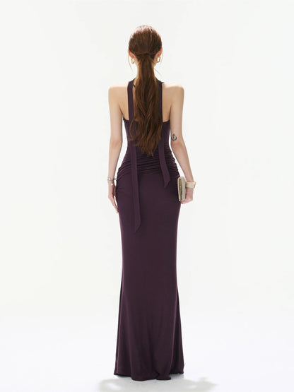 Ruched Cowl Maxi Dress