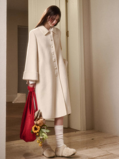 Playful Winter 100% Wool Cape Coat