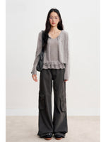 High Waist Cotton Cargo Pants