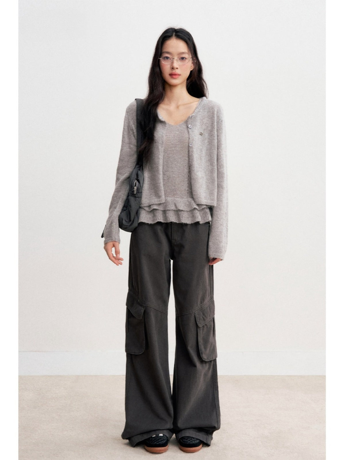 High Waist Cotton Cargo Pants