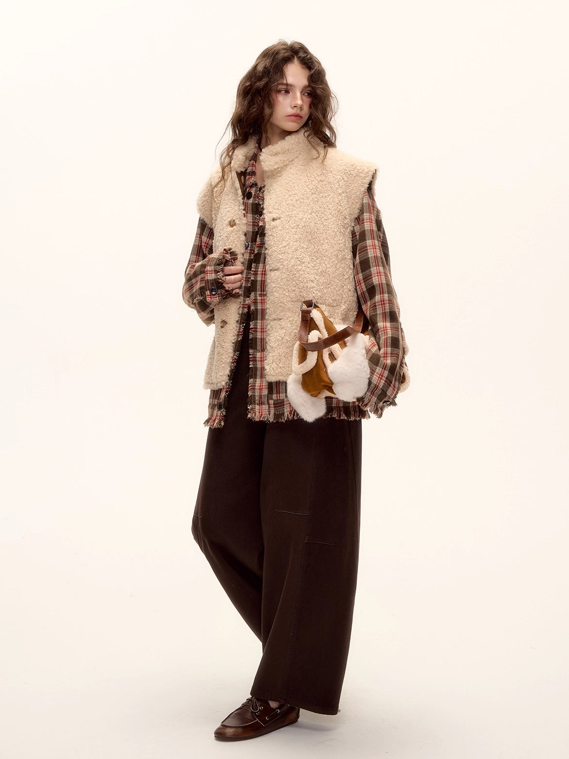 Belted Contrast Stitch Denim Pants