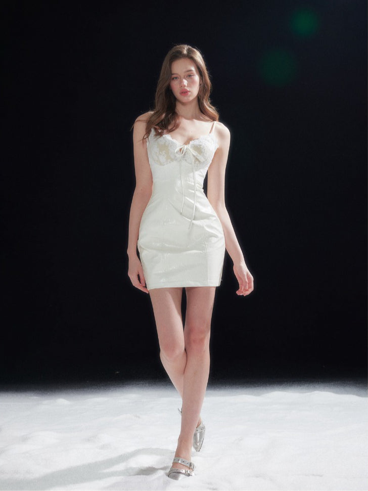 Lace Bodycon Leather Dress