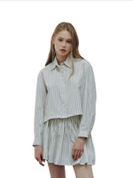 Striped Loose Shirt & Skirt Set
