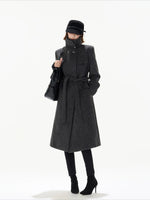 Gray Double Breasted Wool Coat