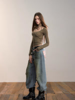 Halter Long-Sleeve Modal Top