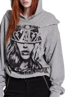 Rhinestone Print Hoodie