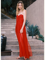 Netting Skirt Lace Backless Dress