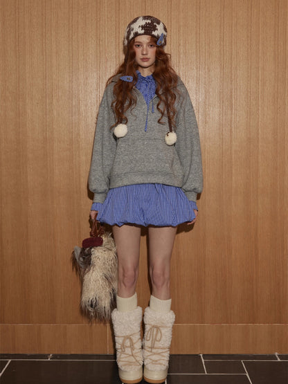 Plaid Layered Three-Piece Lounge Set