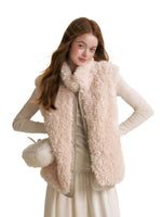 Beige Reversible Shearling Vest