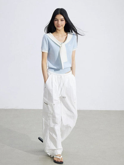 Layered Cape Knit Top