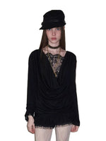 Lace Draped Neck Top
