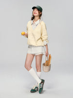 Yellow & Navy Collegiate Butterfly Sweatshirt & Skirt Set