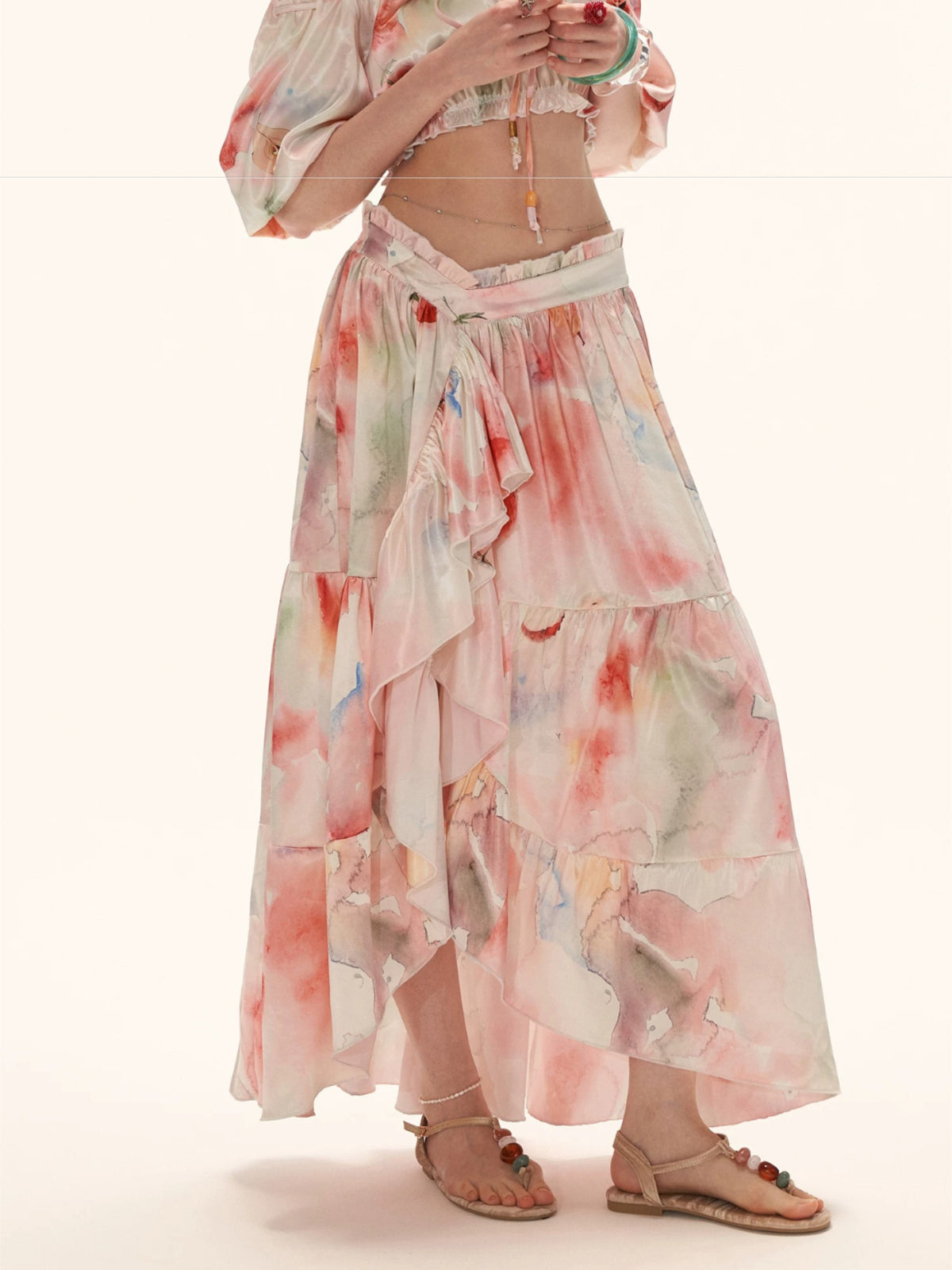 Watercolor Fruit Puff Sleeve Set
