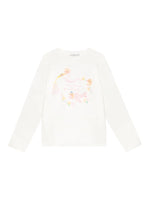 Crew Neck Dog Print Long-Sleeve Tee