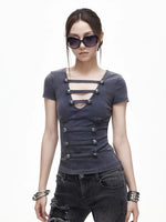 Washed Cutout Tee