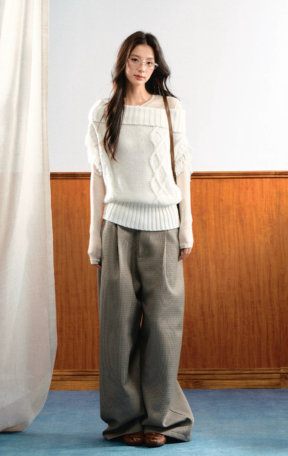 Asymmetric Cable Knit Sweater
