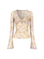 Deer Print Mesh Top