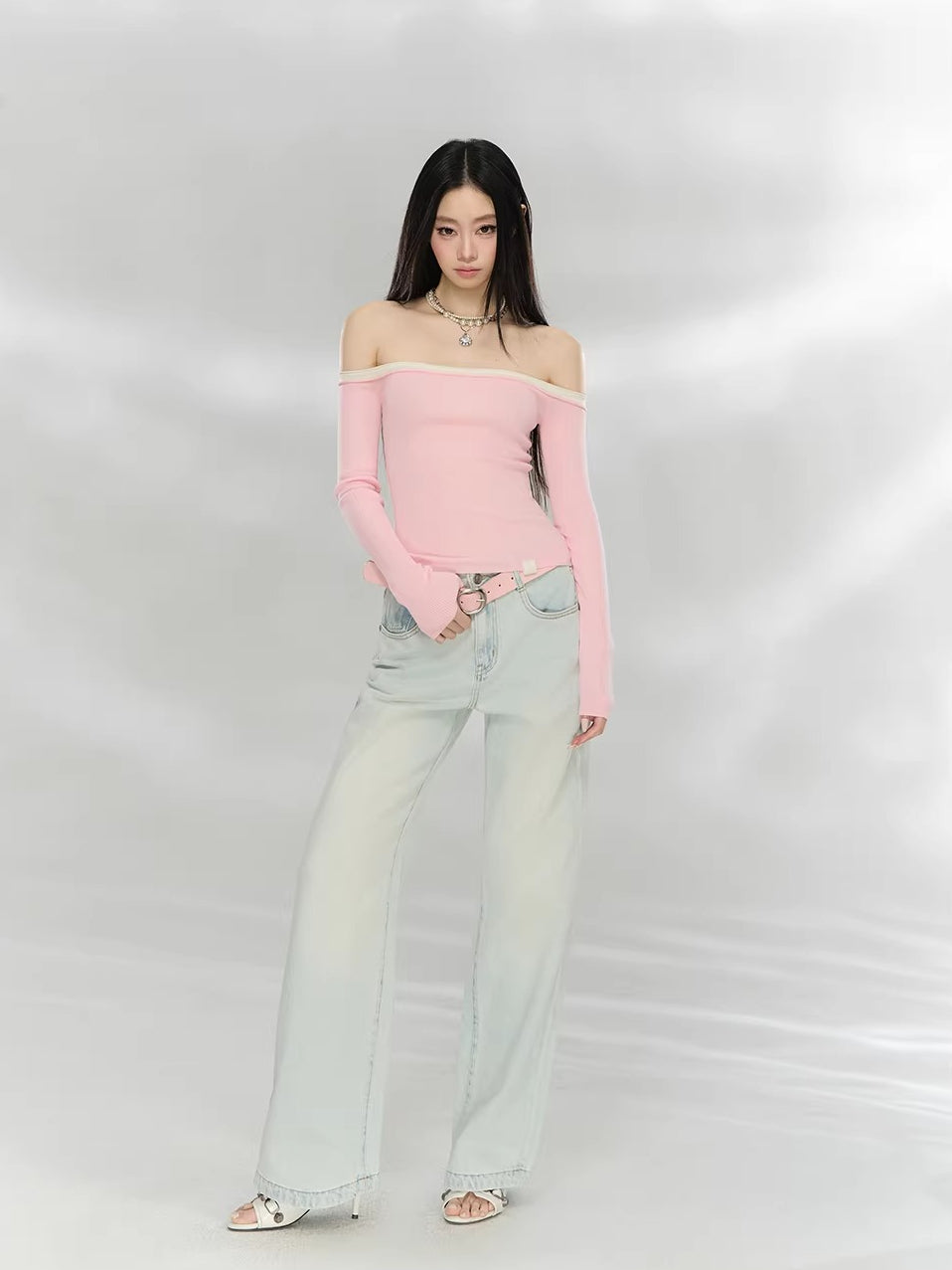Washed Gray Straight Jeans