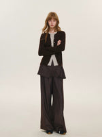 Detachable Overlay Wide Leg Pants